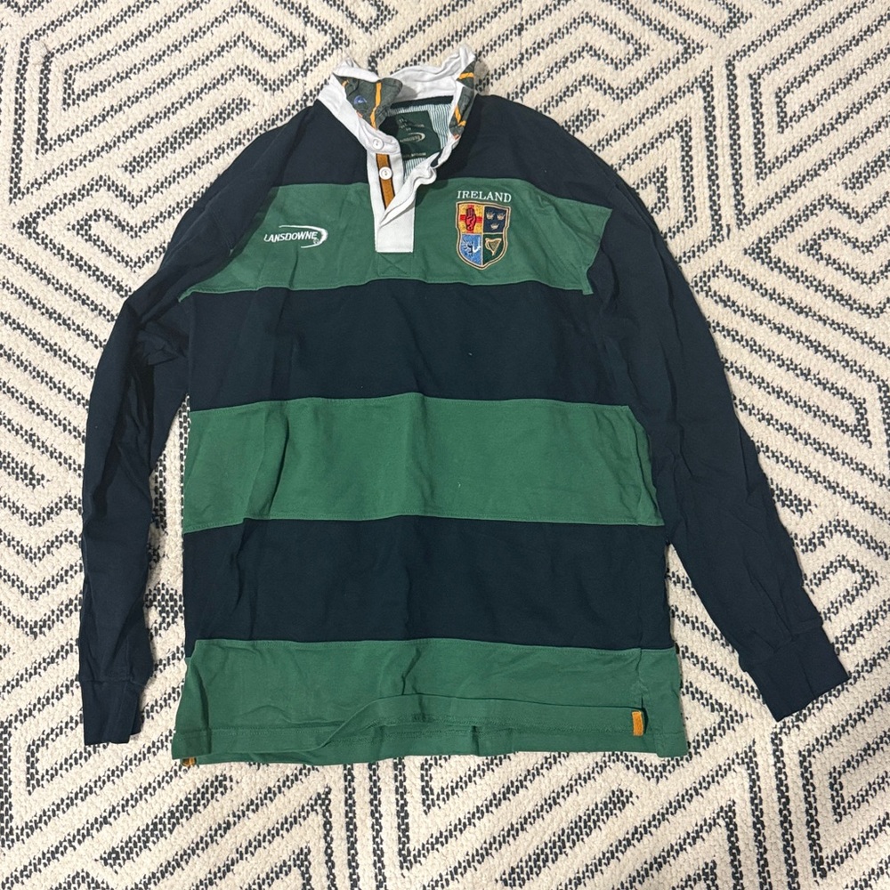Ireland Rugby Striped Polo Shirt